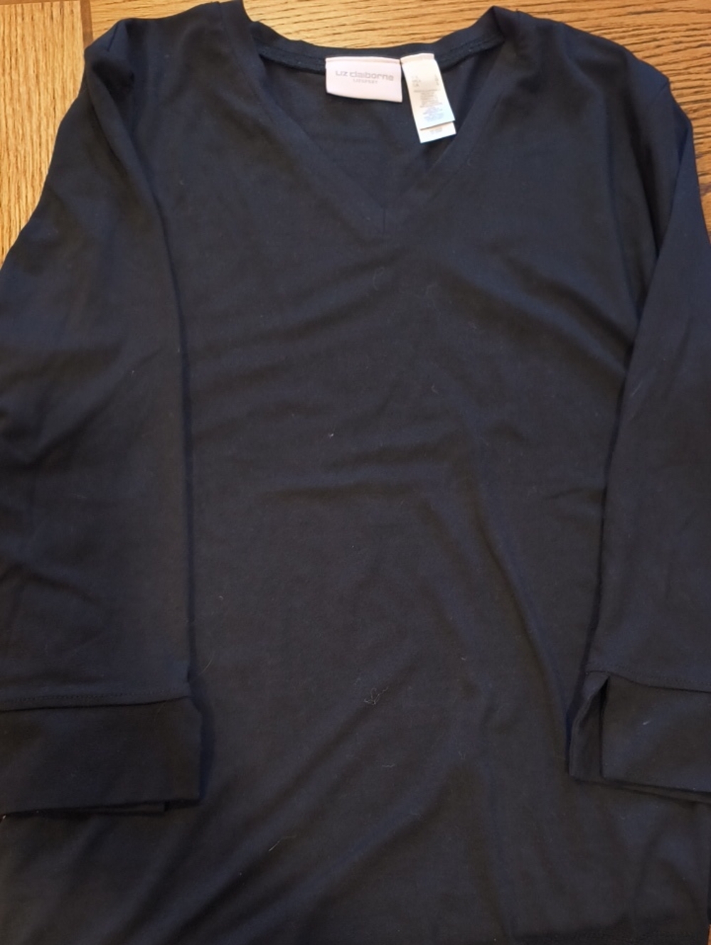 Liz Claiborne Women's Black V-Neck Shirt